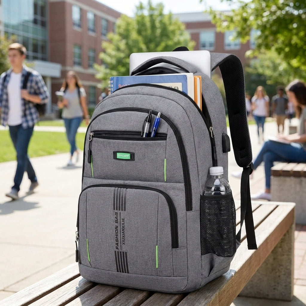 Backpack Work Multi-Compartment Fabric Utility Travel - Image 5