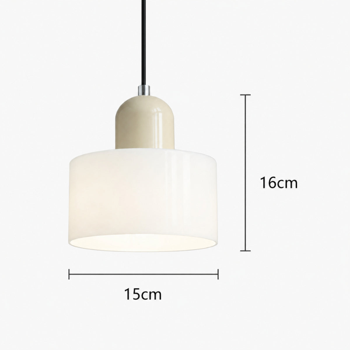 Bauhaus Pendant Light With Coloured Glass Shade - Image 6