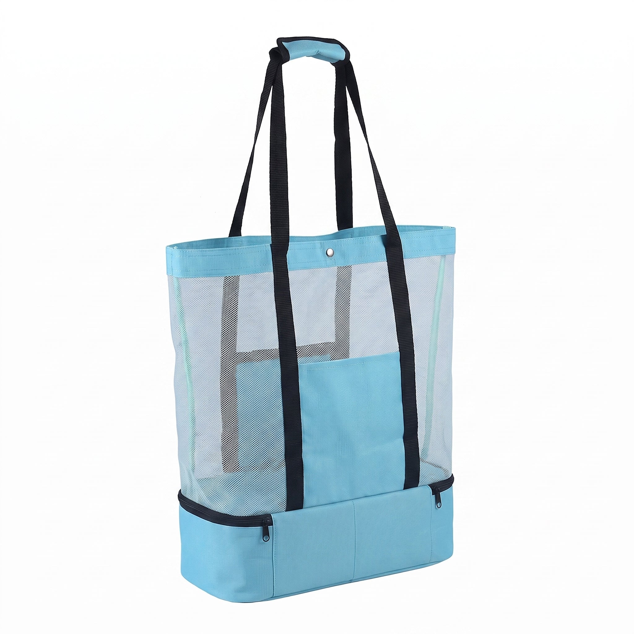 Portable Cooler Soft Lunch Bag Mesh Insulated Beach Tote - angle