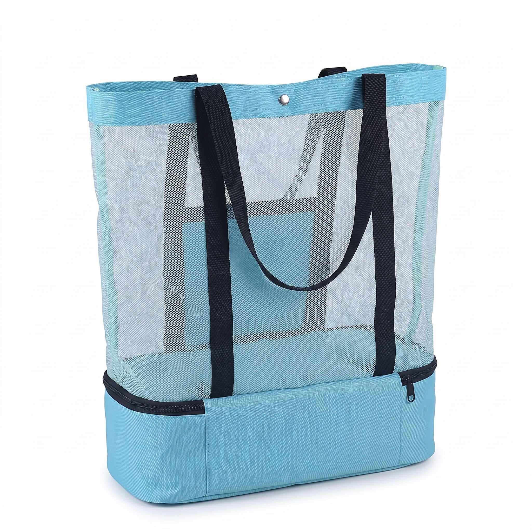 Portable Cooler Soft Lunch Bag Mesh Insulated Beach Tote - angle