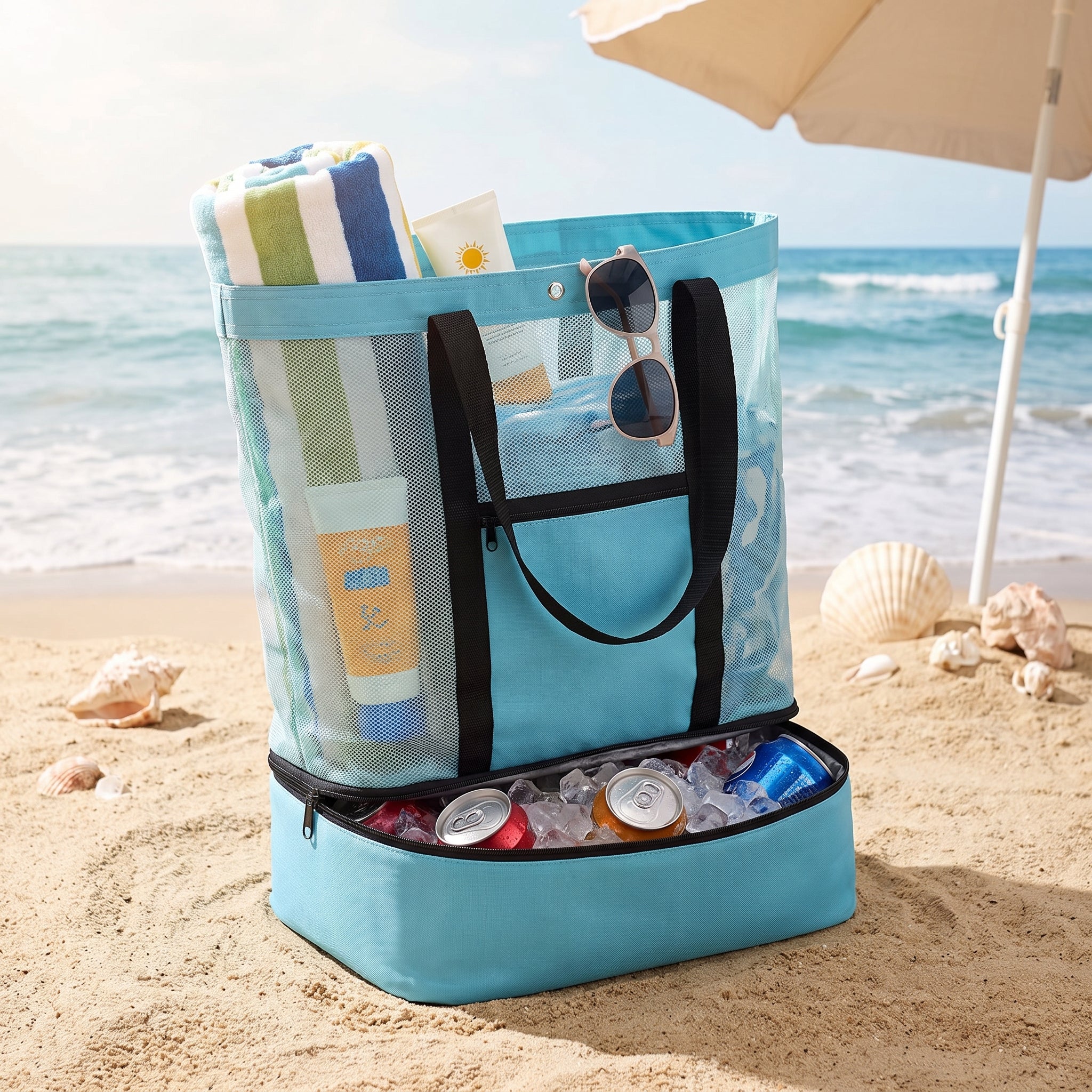 Lunch Bag Insulated Beach with Cooler 2 Compartment - hero
