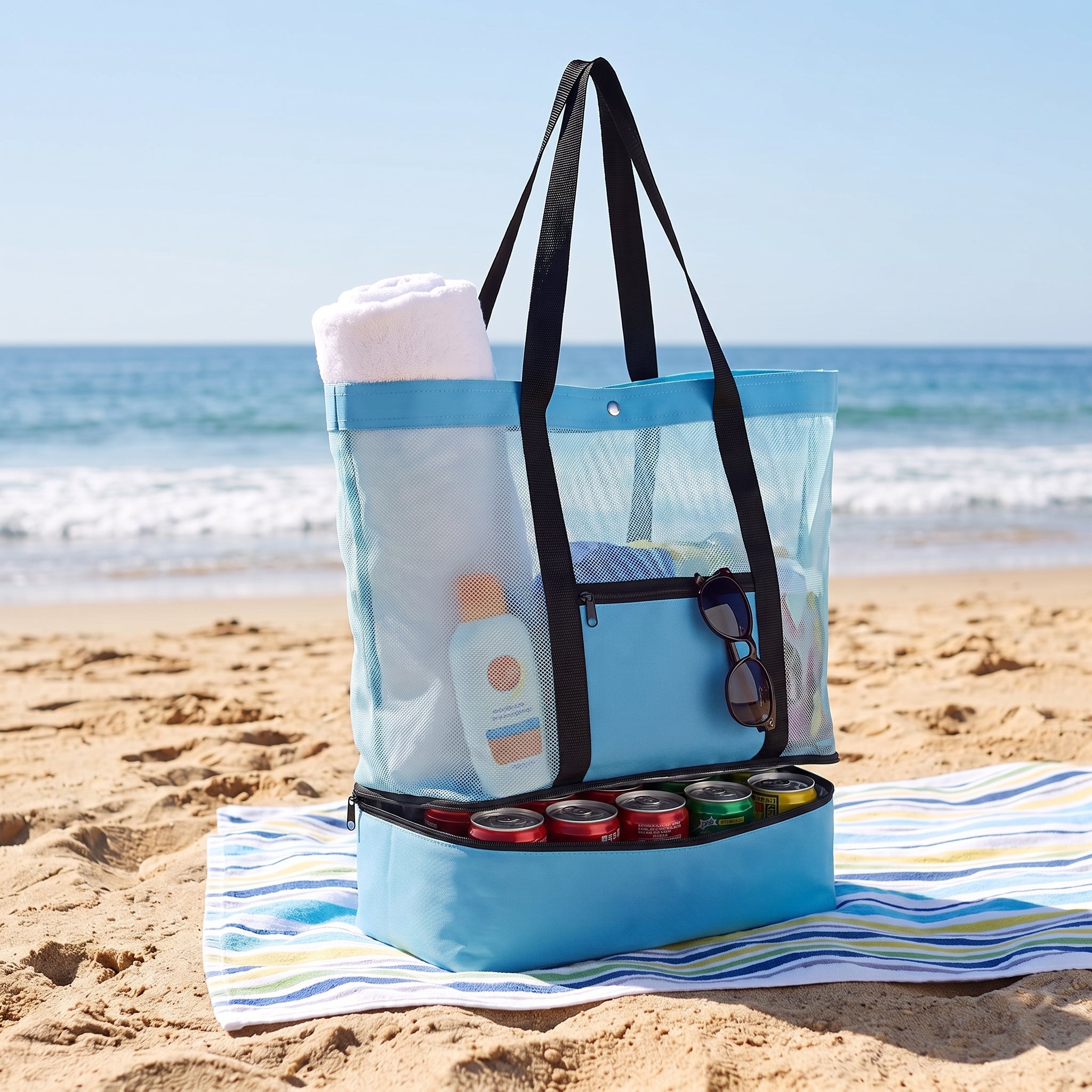 Lunch Bag Insulated Beach with Cooler 2 Compartment - Image 10