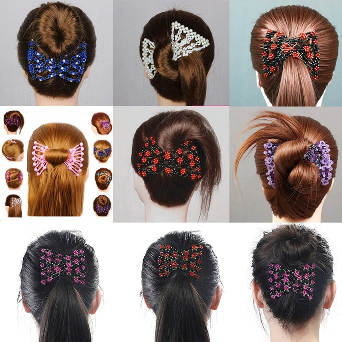 Beaded Hair Comb Stretchable Magic Hair Clip For Secure All-Day Hold - Image 2