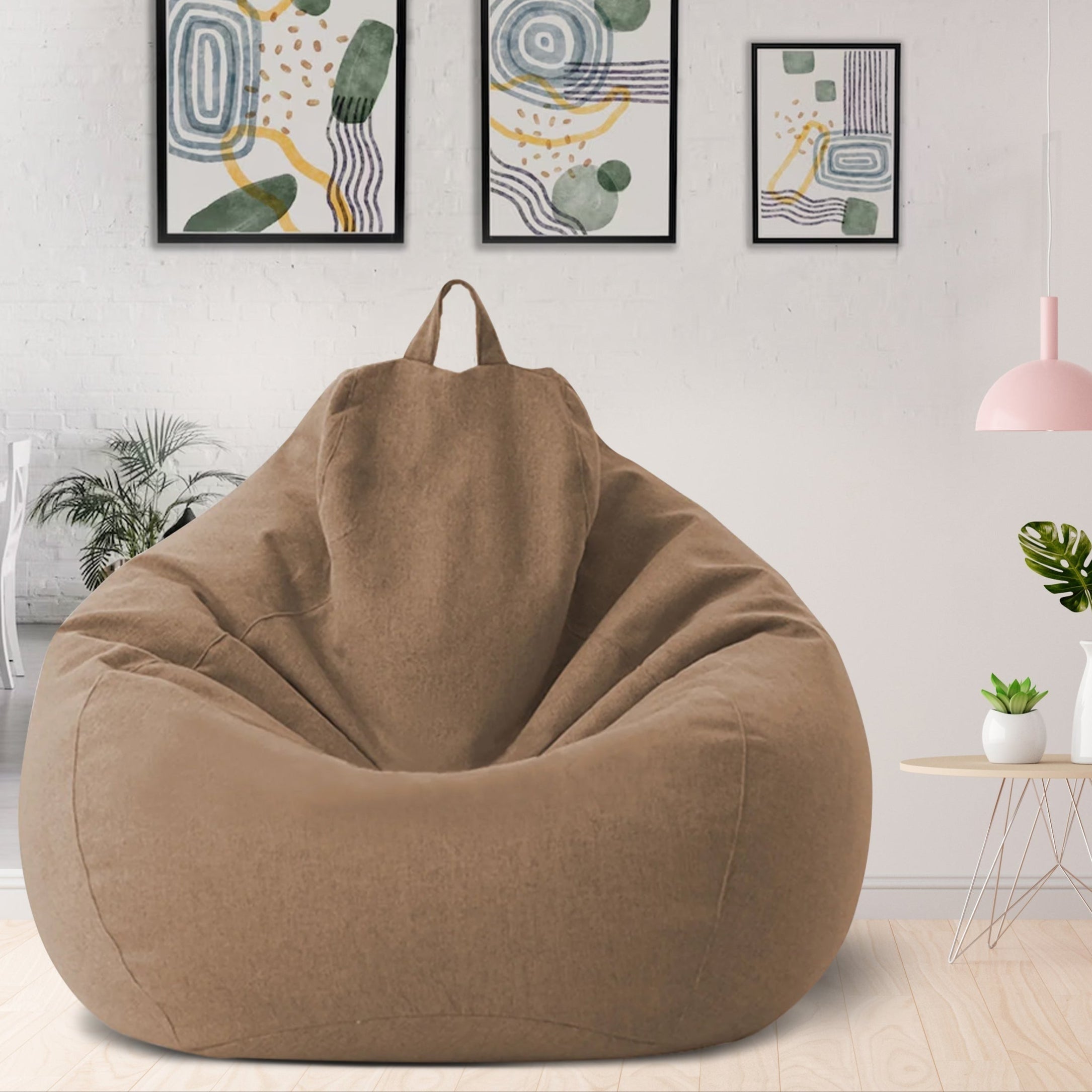 Bean Bag Chair Cover Unfilled Cotton Linen Fabric - Image 11