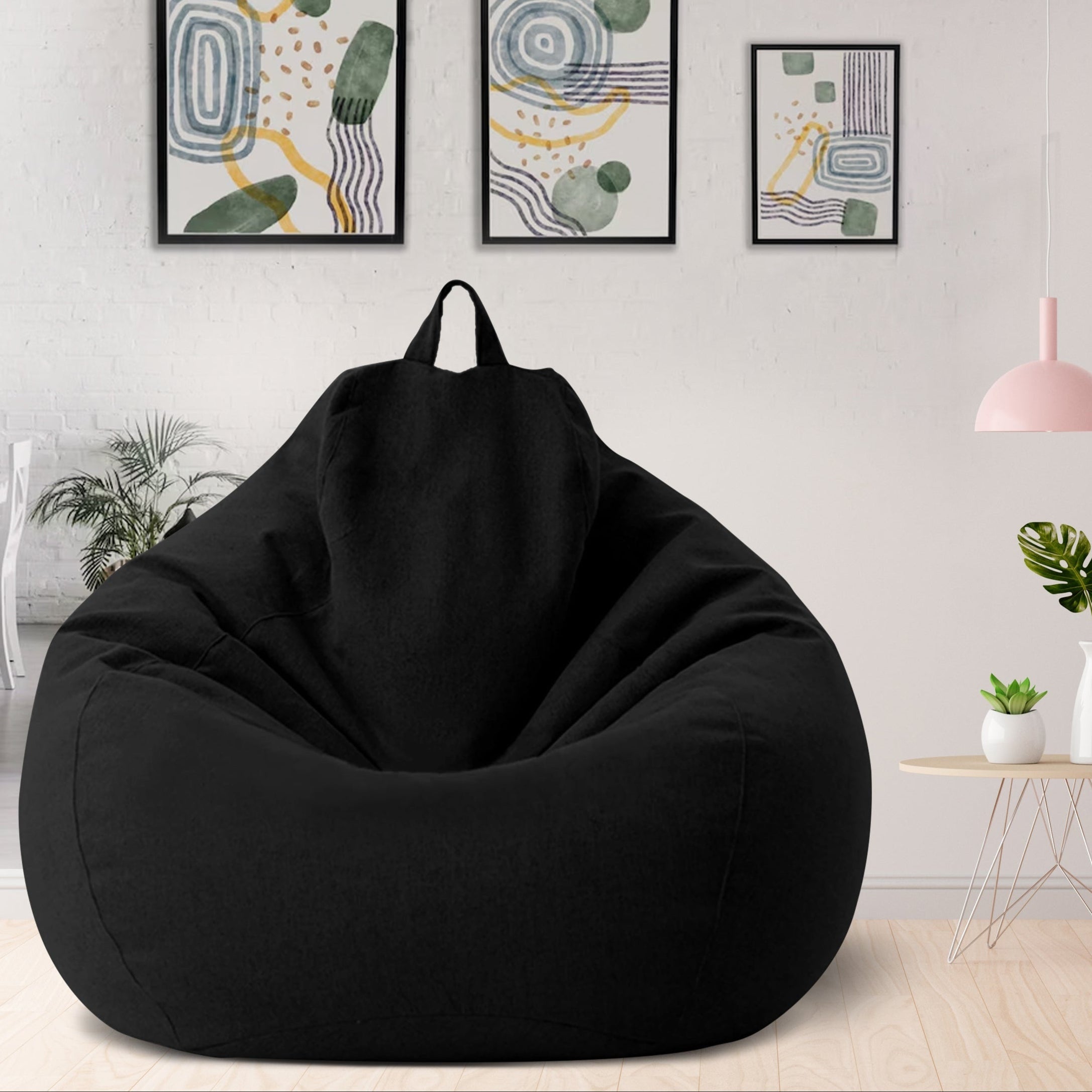 Bean Bag Chair Cover Unfilled Cotton Linen Fabric - Image 12