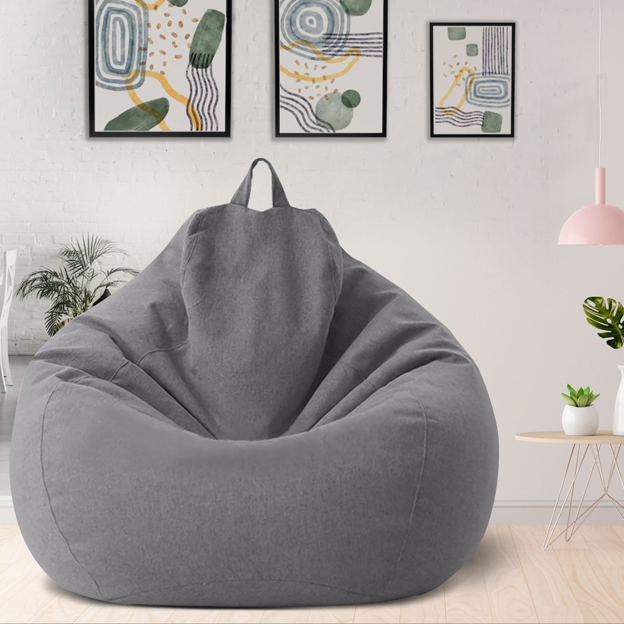 Bean Bag Chair Cover Unfilled Cotton Linen Fabric - Image 15