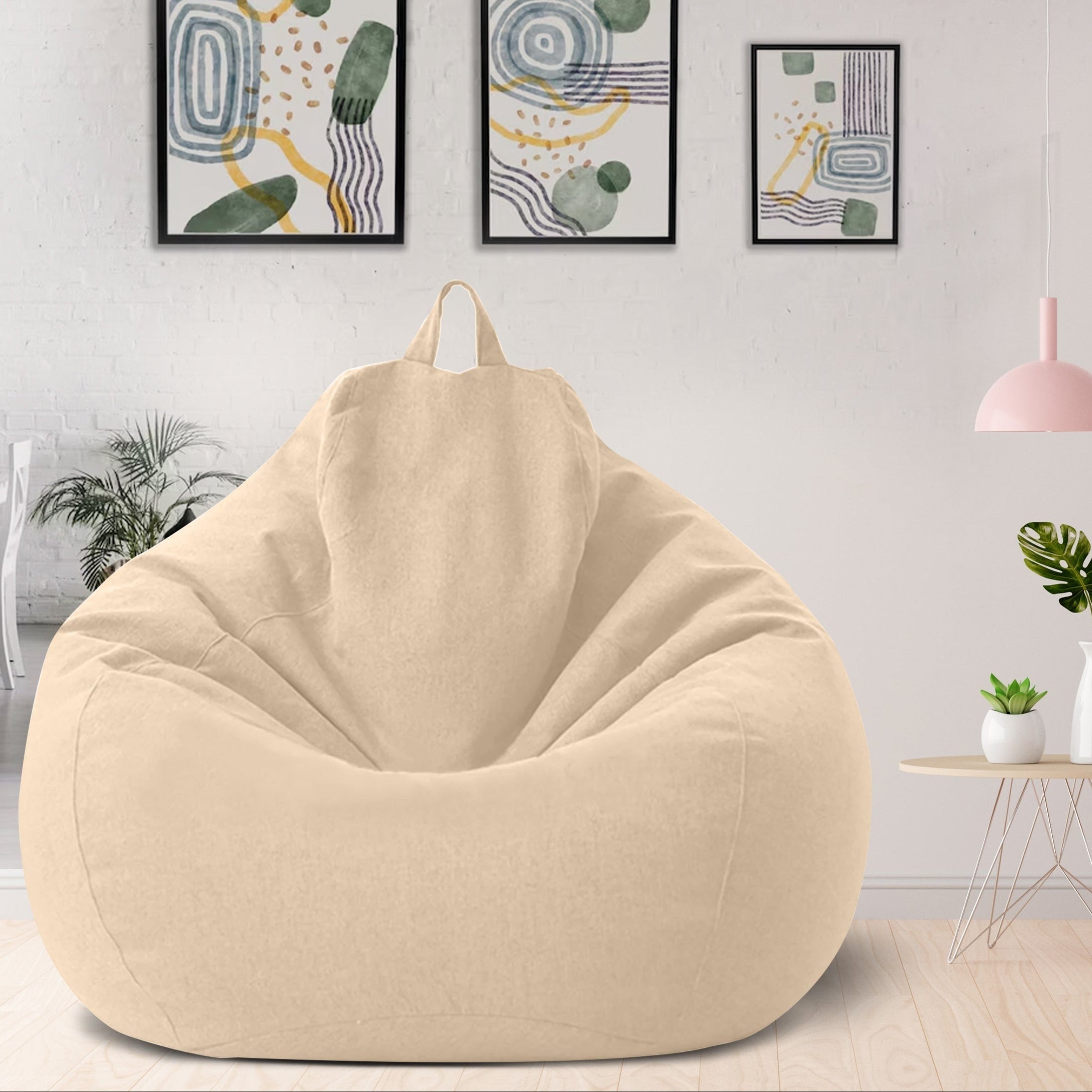 Bean Bag Chair Cover Unfilled Cotton Linen Fabric - Image 8