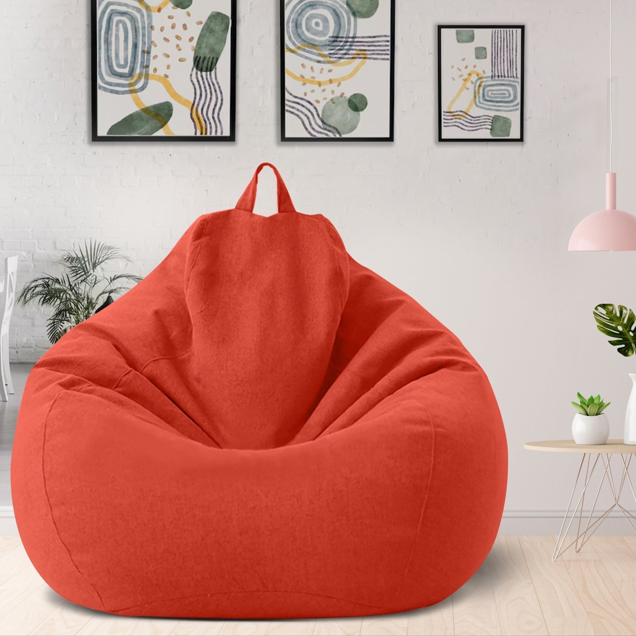 Bean Bag Chair Cover Unfilled Cotton Linen Fabric - Image 9