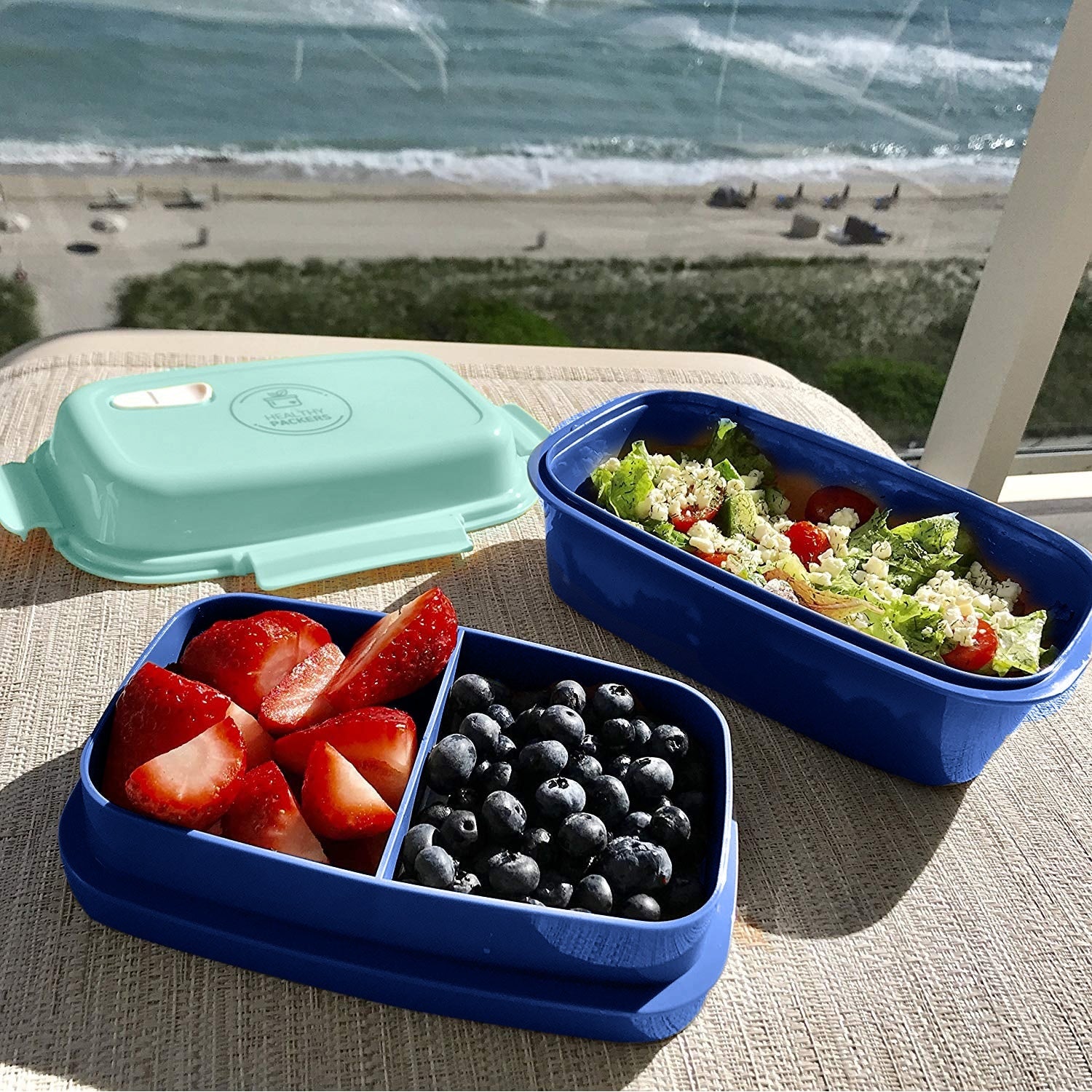 Bento Lunch Box Dark Blue, Light Blue, And Mint Green - Image 10