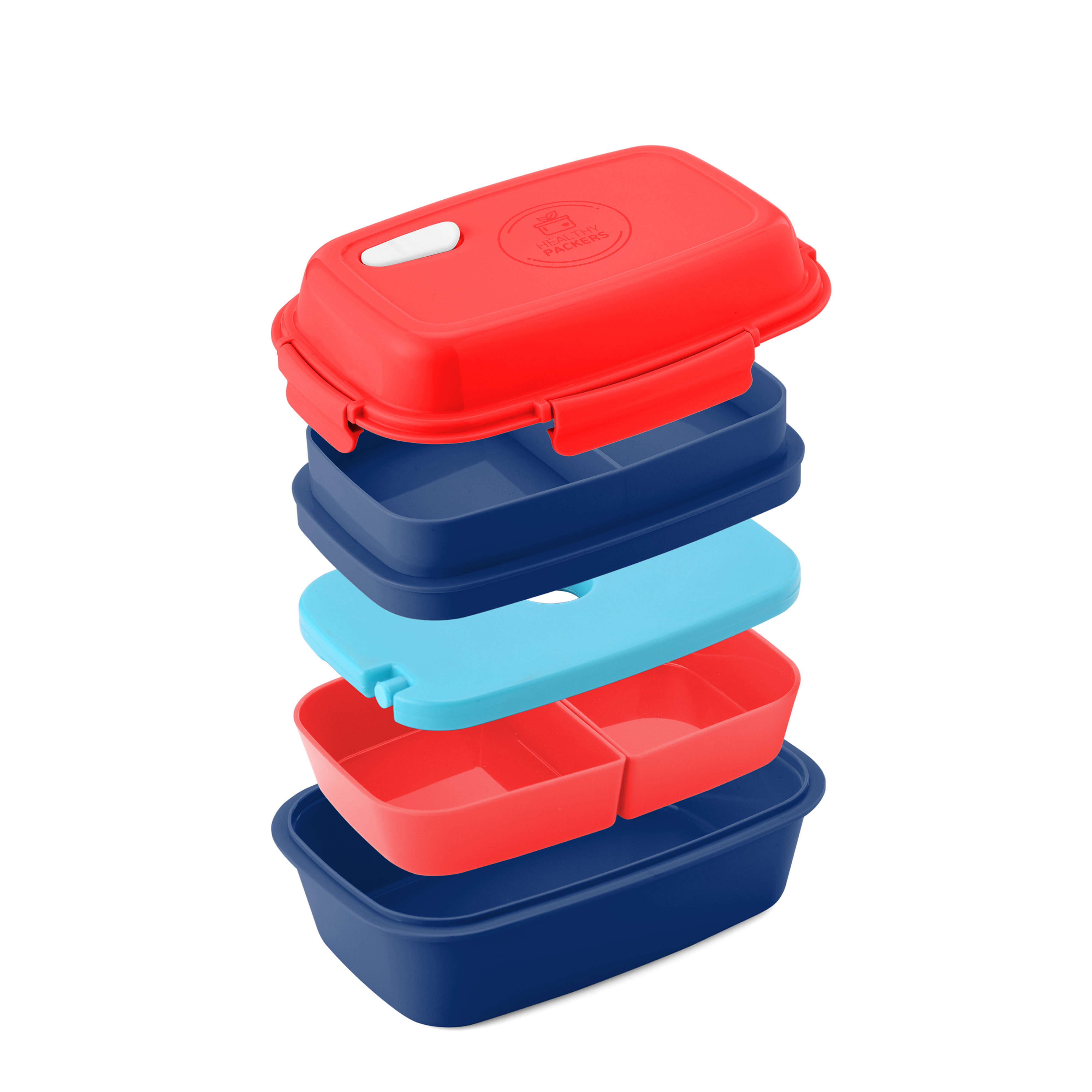 Bento Lunch Box Dark Blue, Light Blue, And Mint Green - Image 5