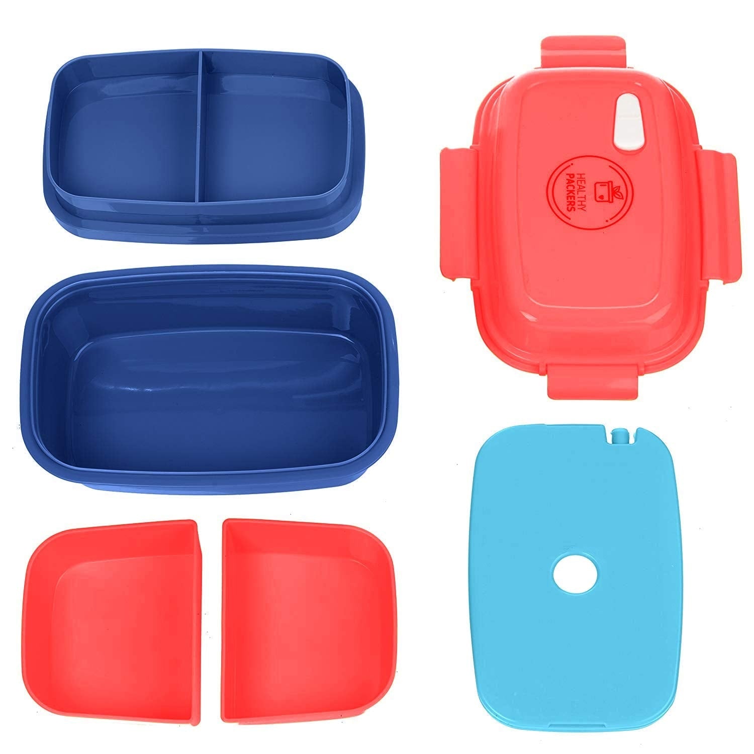 Bento Lunch Box Dark Blue, Light Blue, And Mint Green - Image 7