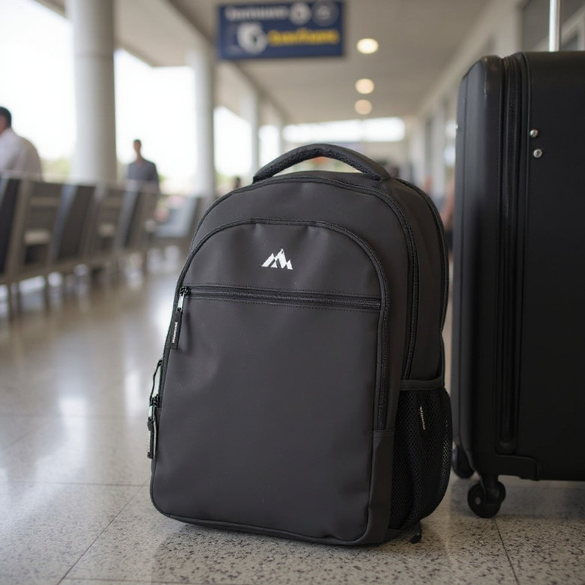 Black Backpack Laptop Multiple Compartments - Image 7