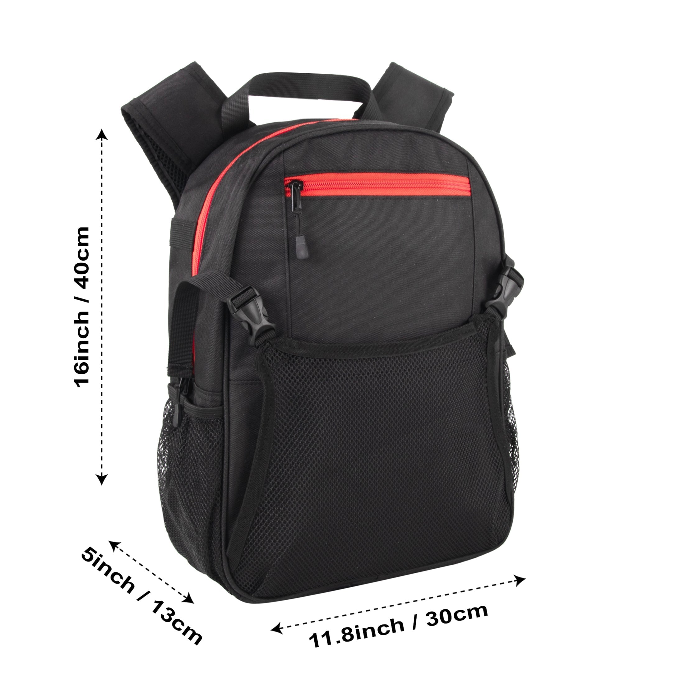Black Backpack Sports Youth Baseball Bat Glove Pockets - Image 2