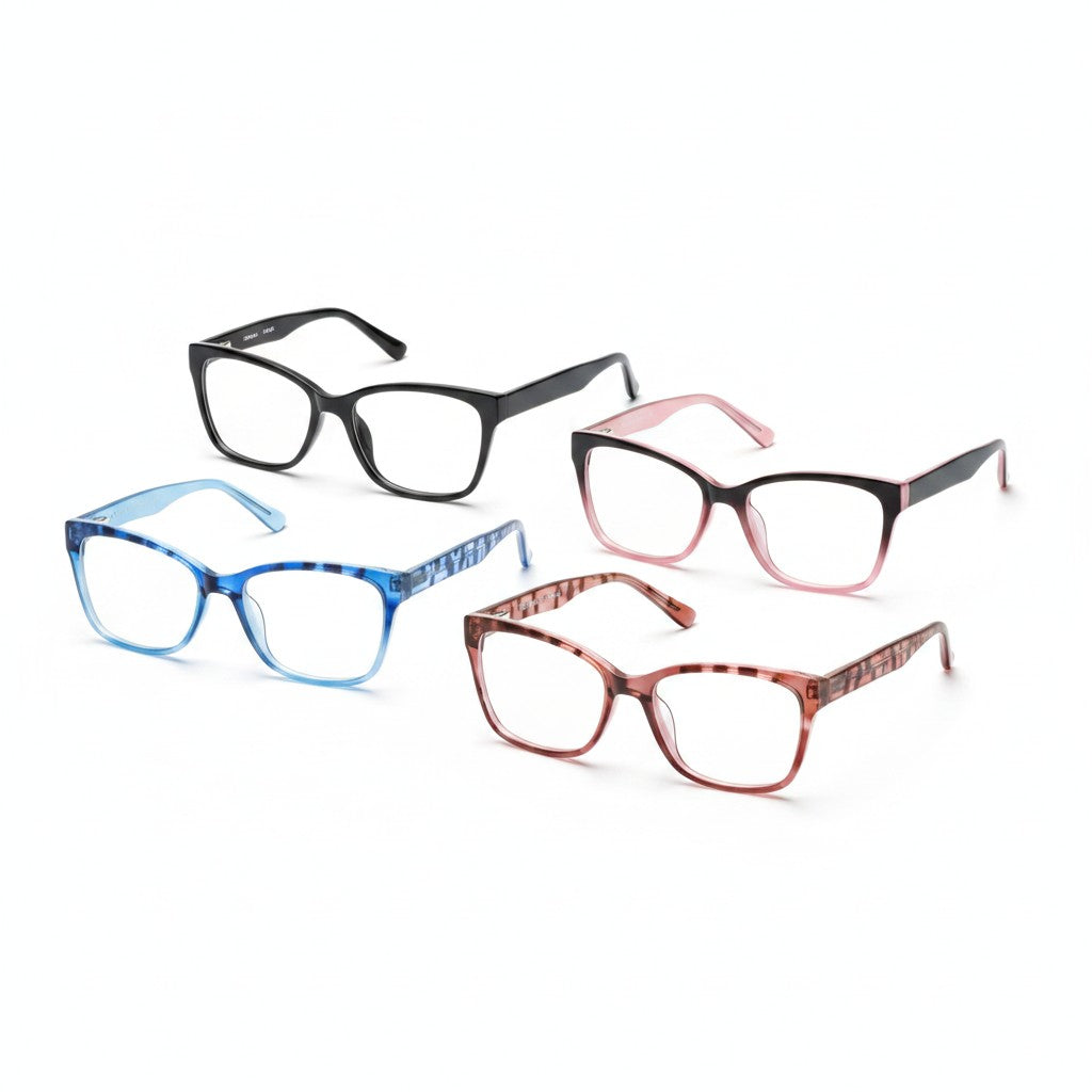 blue light reading glasses product photo on white background