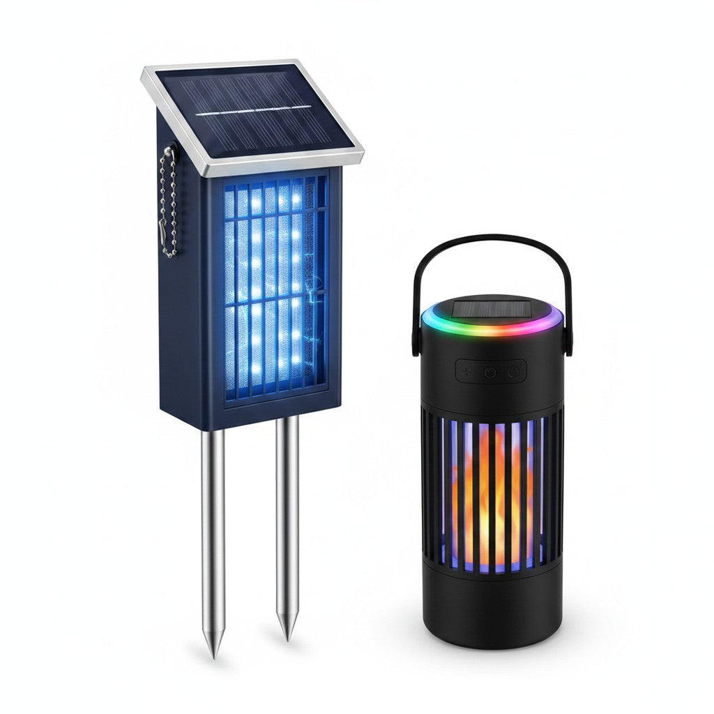 solar bug zapper product photo on white background