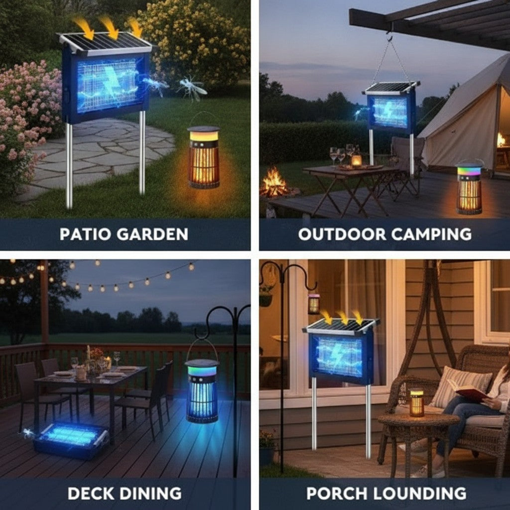 Solar Bug Zapper Outdoor, 4-in-1 High-Voltage Mosquito Killer Lamp, Cordless Insect Trap for Patio benefits