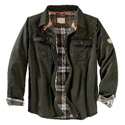 Button-Up Shirt Long Sleeve Plaid Lined Workwear - Image 2