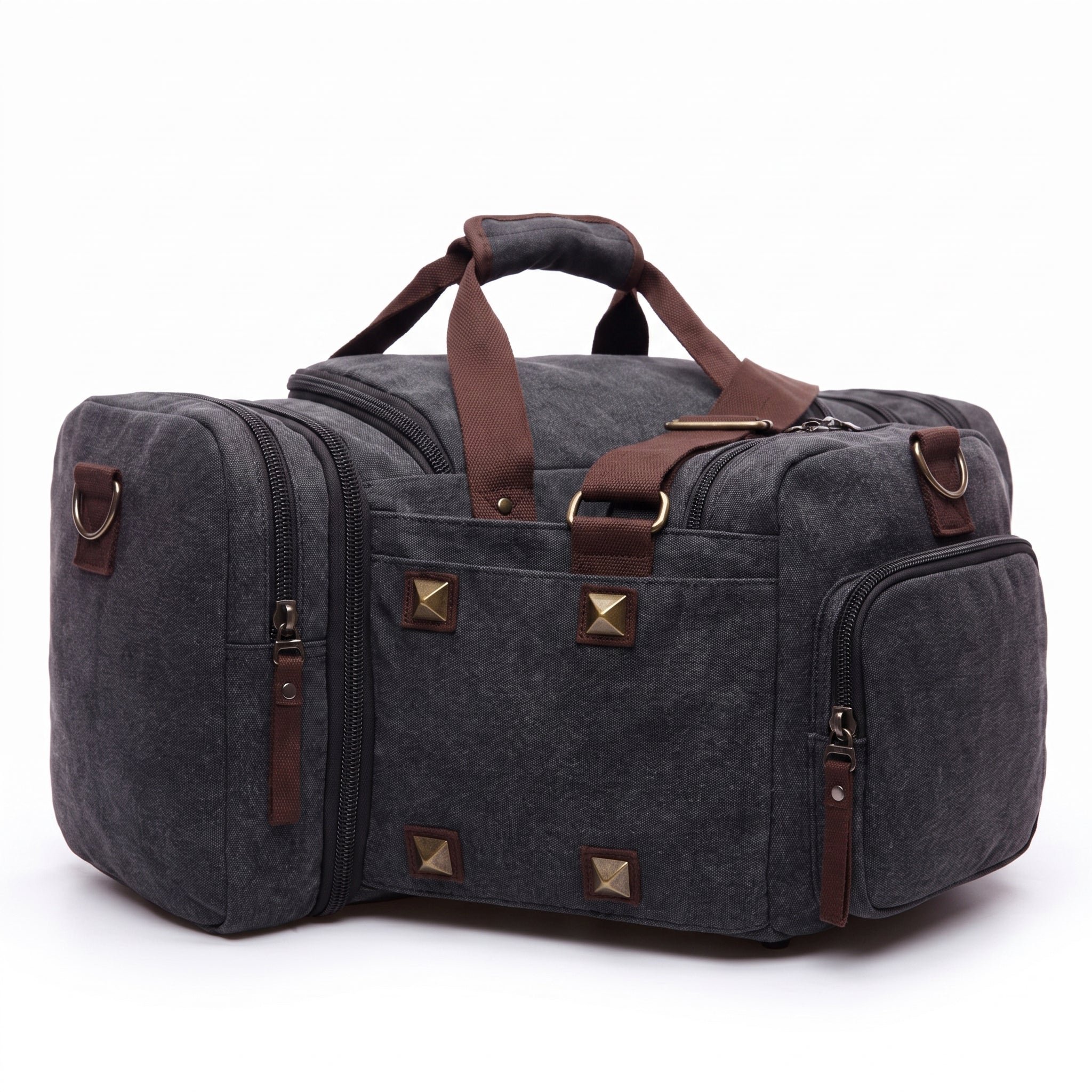 Men's Travel Bag Duffel Bag Canvas Duffel Bag Multi-Compartment - angle