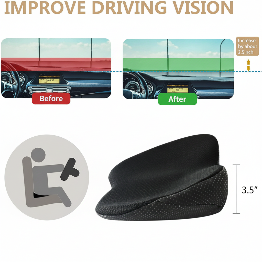 Car Seat Cushion Memory Foam Ergonomic Booster Seat Cushion Drivers - Image 6