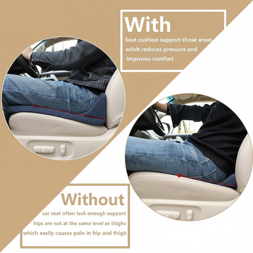 Car Seat Cushion Memory Foam Ergonomic Booster Seat Cushion Drivers - Image 8