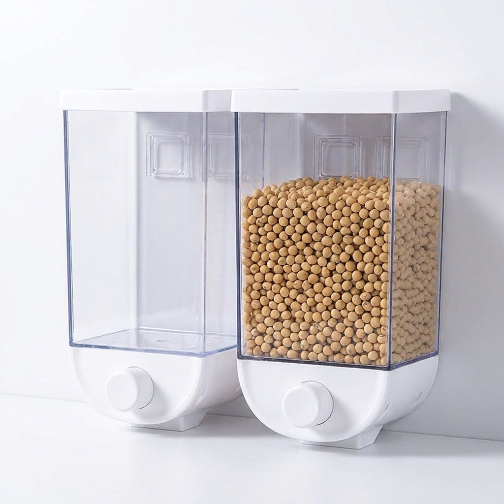 Cereal Dispenser Wall Mounted Clear Dry Food Container - studio