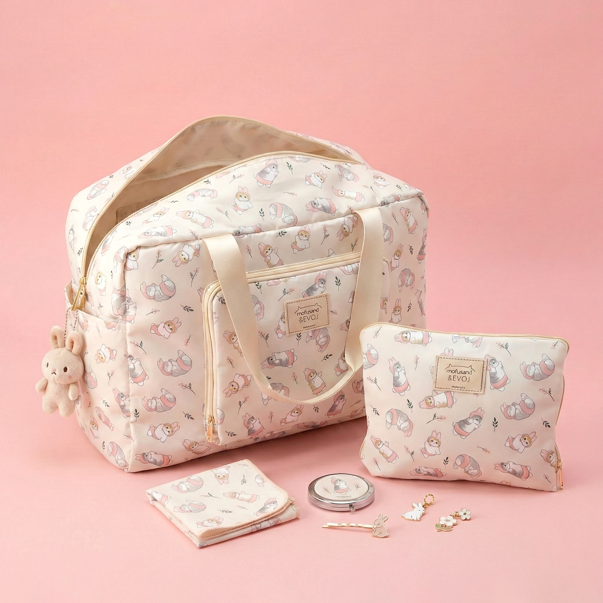 Character Print Travel Tote Bag Carry on with Shoulder Strap - Image 10