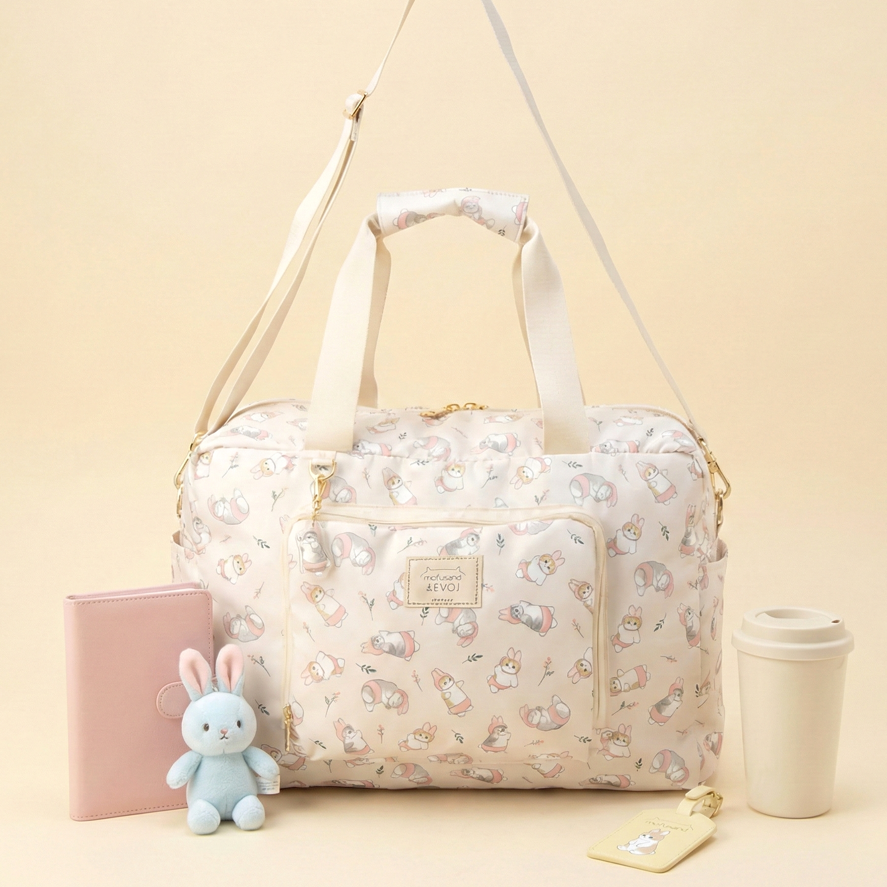 Character Print Travel Tote Bag Carry on with Shoulder Strap - Image 3