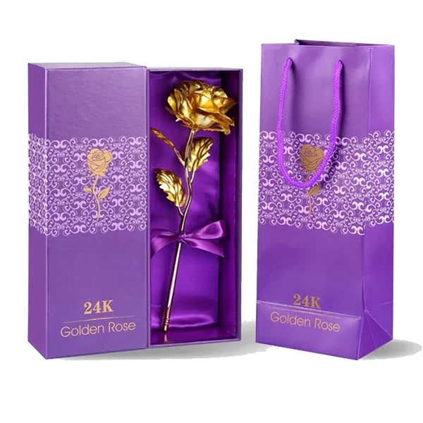 Christmas Gold Rose 24K Gold Dipped Real Rose With Gift Box - Image 1