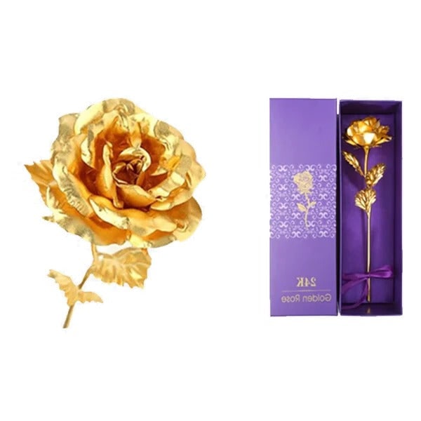 Christmas Gold Rose 24K Gold Dipped Real Rose With Gift Box - Image 2