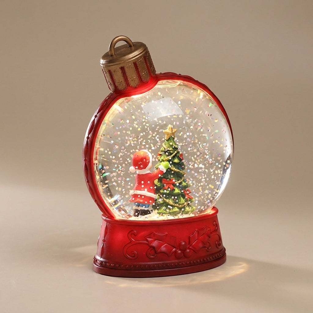 Christmas Decorations LED Light Snow Globe Glitter Christmas Scene - angle
