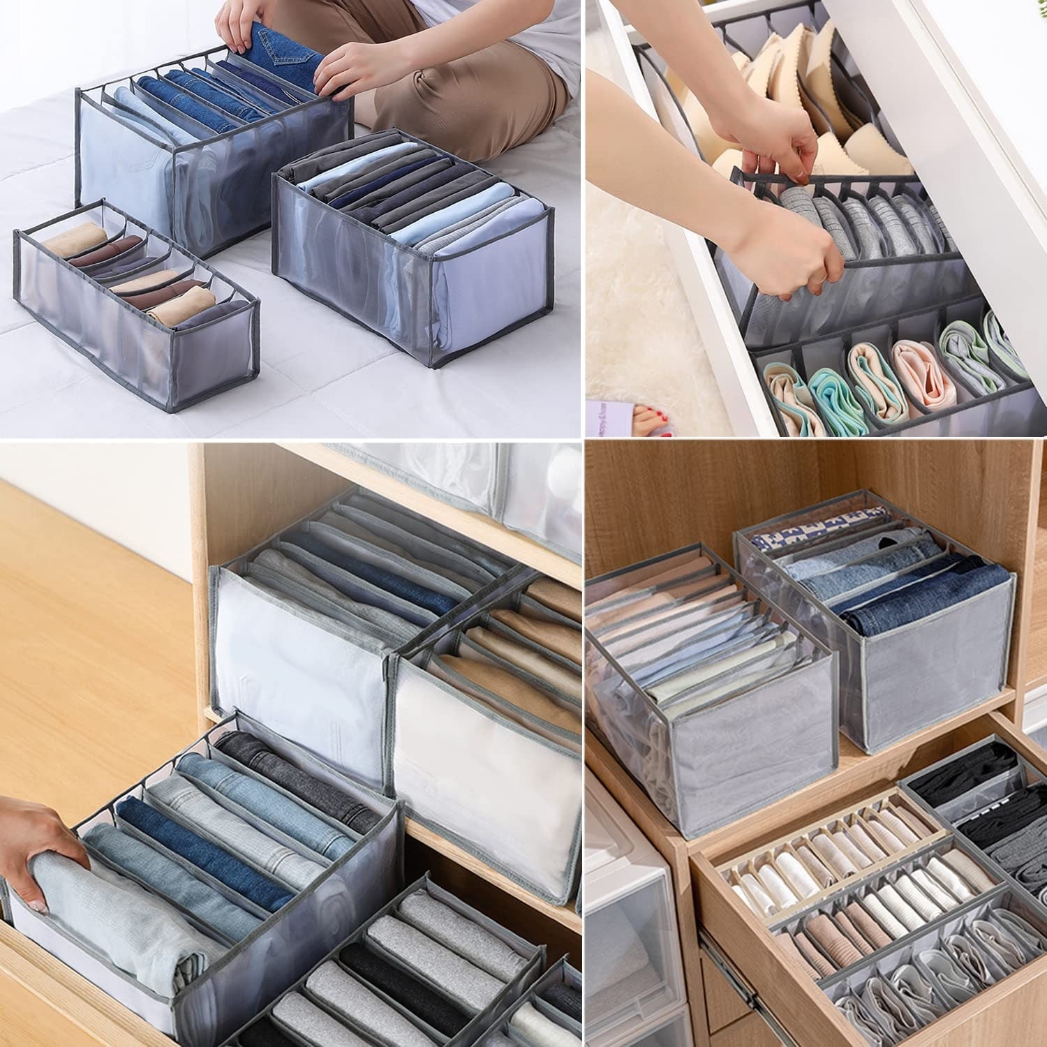 Closet Organizer Drawer Organizer Grey Soft-Sided Storage Bins - Image 2