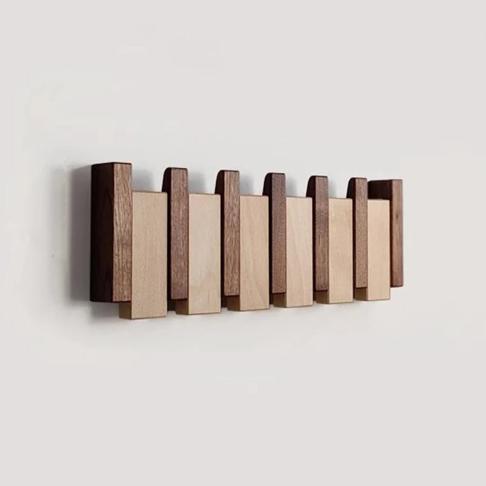 Coat Rack Wall Hooks Storage Rack Wooden Folding Wall Mounted - Image 2