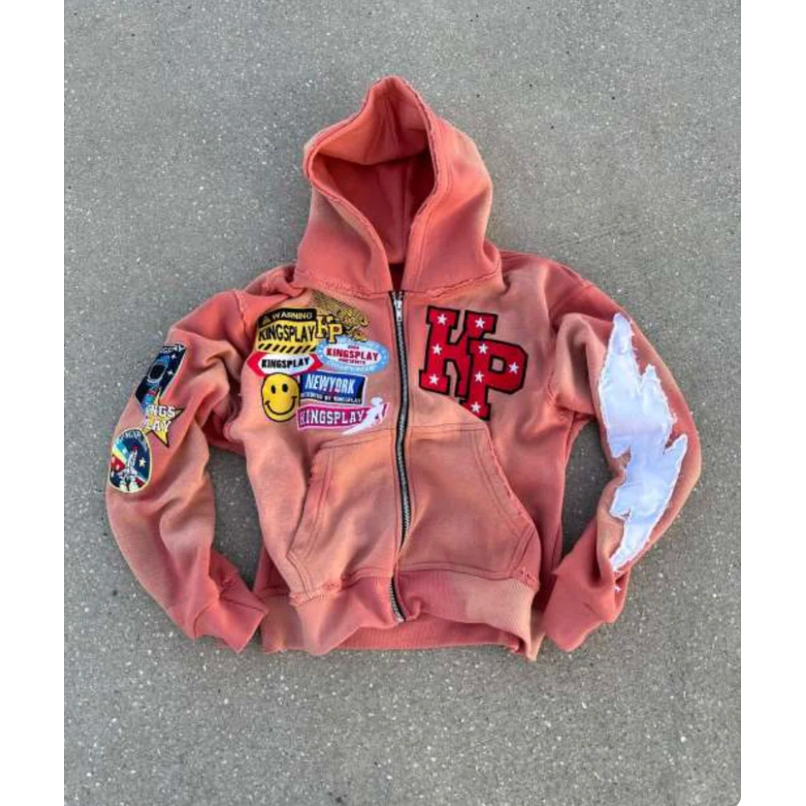 Comfort Hoodie Zip Up Hoodie Full Zip Hoodie Distressed Graphic - Image 3