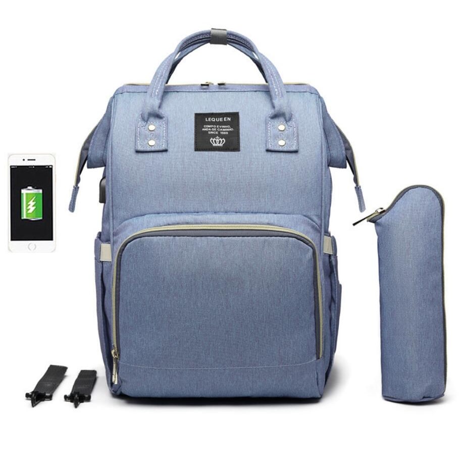 Convertible Diaper Bag Backpack Heathered Grey, Pink, Or Black - Image 31