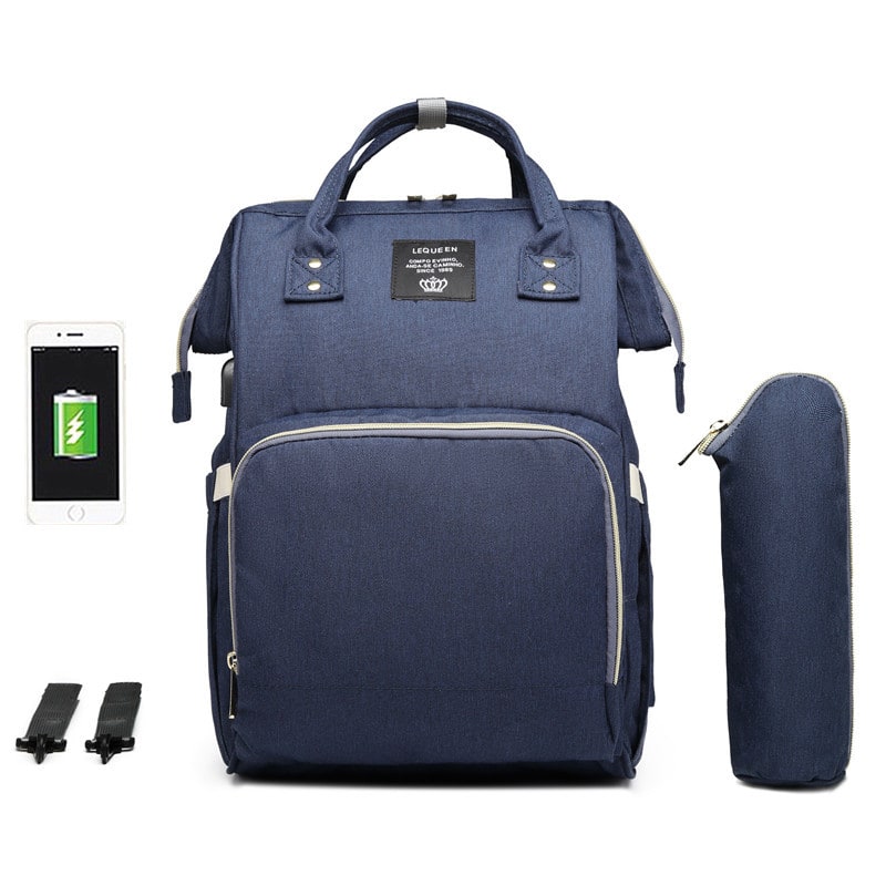Convertible Diaper Bag Backpack Heathered Grey, Pink, Or Black - Image 38