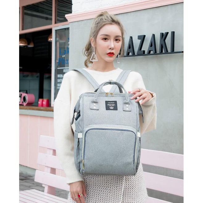 Convertible Diaper Bag Backpack Heathered Grey, Pink, Or Black - Image 40
