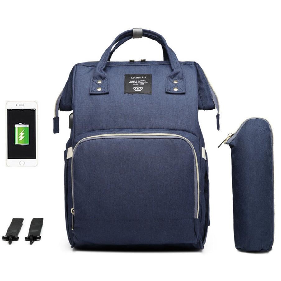 Convertible Diaper Bag Backpack Heathered Grey, Pink, Or Black - Image 41