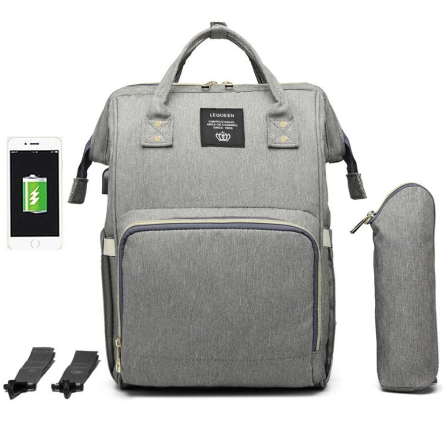 Convertible Diaper Bag Backpack Heathered Grey, Pink, Or Black - Image 42