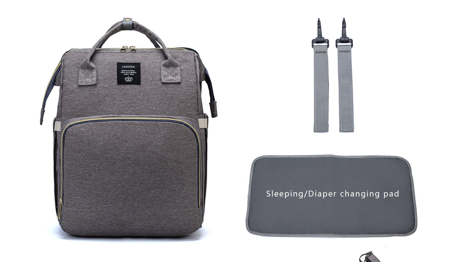 Convertible Diaper Bag Backpack Heathered Grey, Pink, Or Black - Image 46