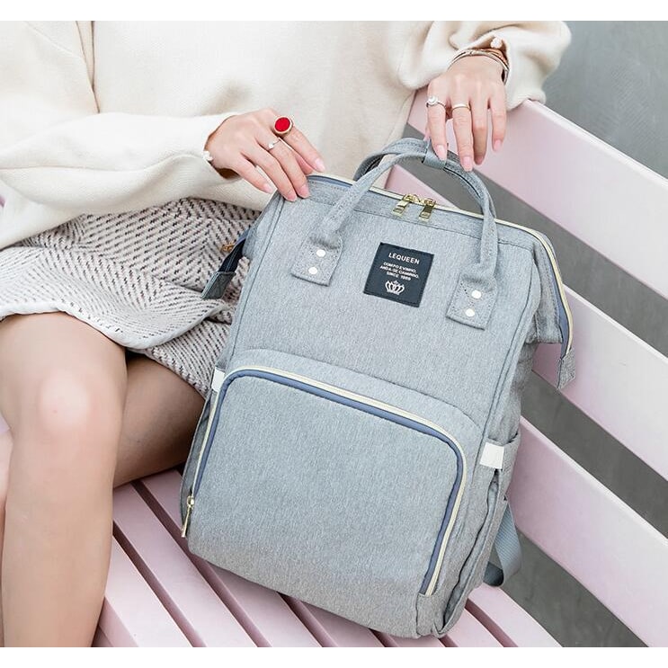 Convertible Diaper Bag Backpack Heathered Grey, Pink, Or Black - Image 5