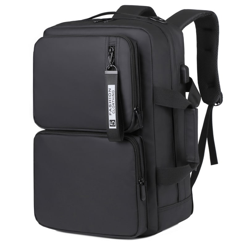 Convertible Laptop Backpack Solid Black And Grey - Image 8