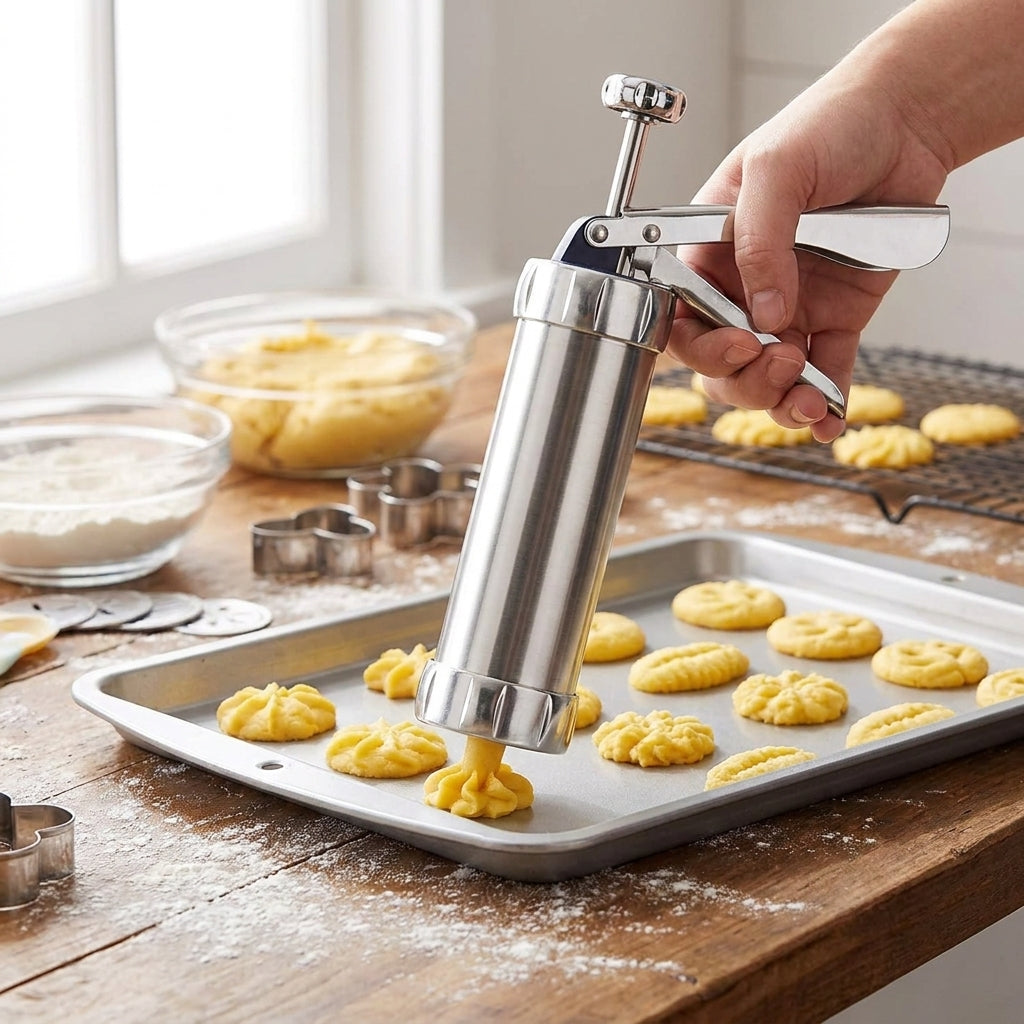 Cookie Press Stainless Steel Cookie Gun Homemade Cookies Shapes - Image 6