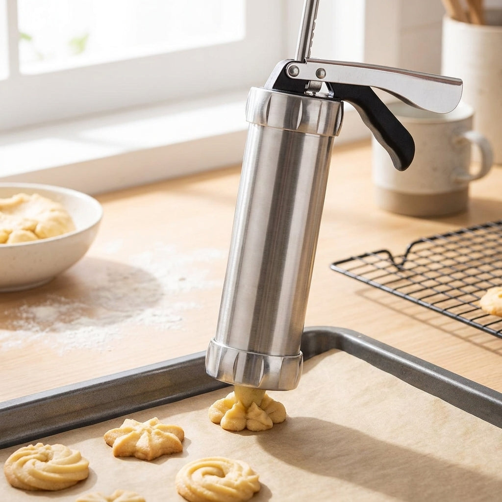 Cookie Press Stainless Steel Cookie Gun Homemade Cookies Shapes - Image 4
