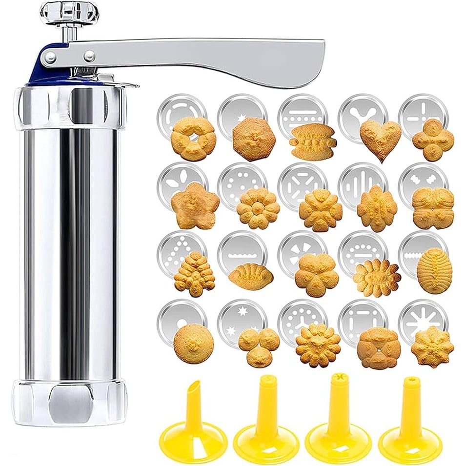 Cookie Press Stainless Steel Cookie Gun Homemade Cookies Shapes - Image 7