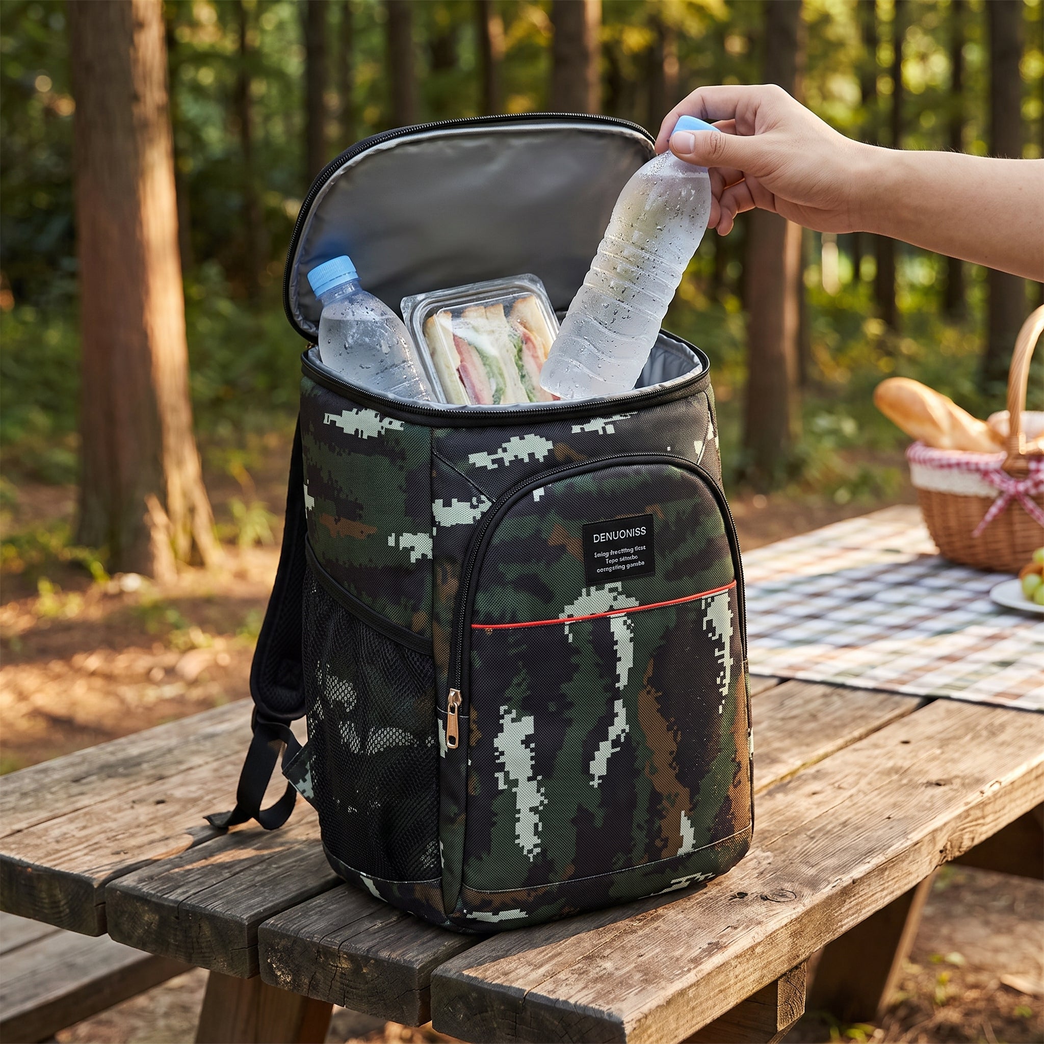 Lunch Bag Insulated Cooler Backpack Soft Portable - in-use