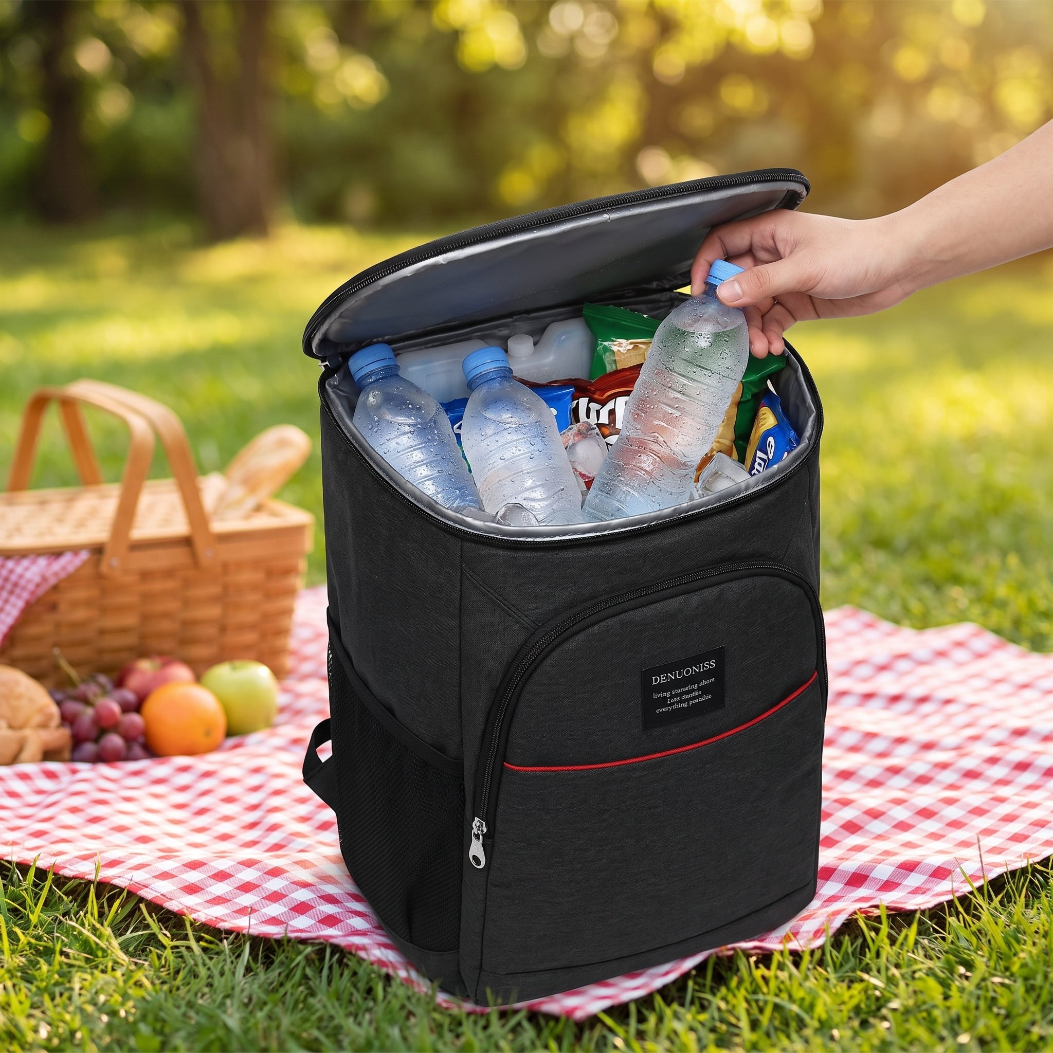 Lunch Bag Insulated Cooler Backpack Portable Soft - in-use