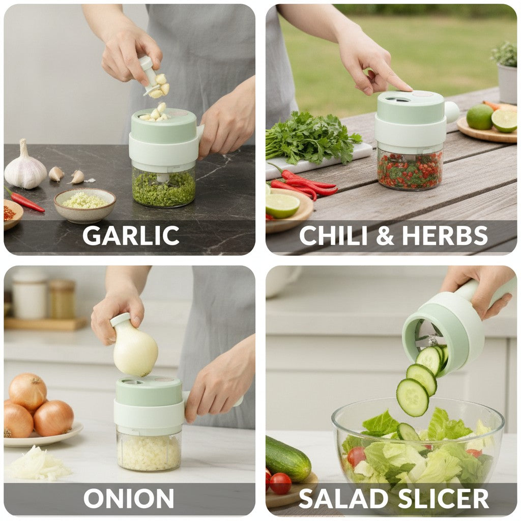 Cordless Vegetable Cutter, Wireless Electric Food Chopper with Bowl for Garlic, Onion, Chili and Herbs, USB Rechargeable benefits