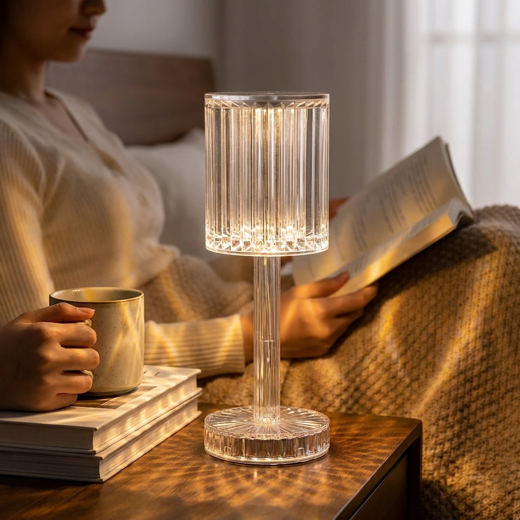 Rechargeable Table Lamp Bedside LED Dimmable Decorative Night Light - in-use
