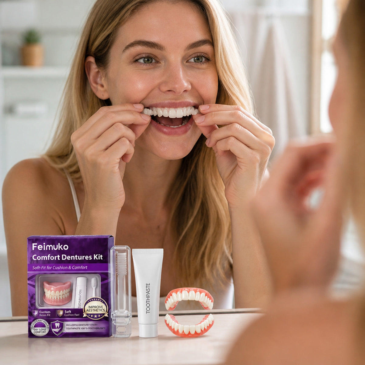 Custom Moldable Comfort-Fit Snap On Veneers Kit For Instant Smile Restoration - Image 3