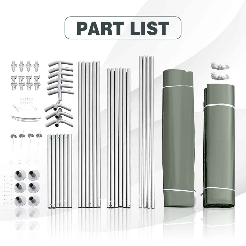 Dark Green Canopy Tent Outdoor Storage 10x10 Portable Garage - Image 13